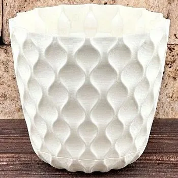 Горшок пластиковый Wave, белоснеж. жасмин, 20,5х20см, 4,7л; Россия