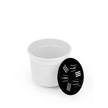 Горшок пластиковый Сканди с дренажной вставкой, белый, 13,5х13,5х11,5 см, 1 л; Россия