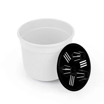 Горшок пластиковый Сканди с дренажной вставкой, белый, 16,5х16,5х14,,5 см, 2 л; Россия