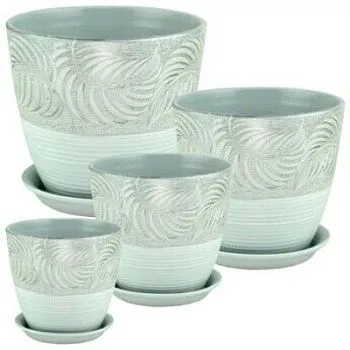 Горшок керамический Бутон Роспись палеолит 584994 (4-й из набора) 21х21см, 5,4л; Россия