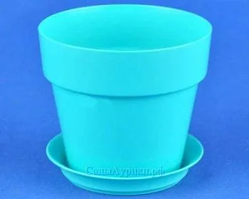 Горшок пластиковый Протея, бирюзовый, 11,5х10см, 0,7л; Россия