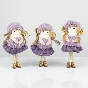 Сувенир Девочка, H14х4х3см, сиреневый