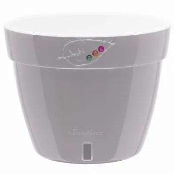 Кашпо пластиковое Асти, серо-белое, 30х23см, 12л; Россия