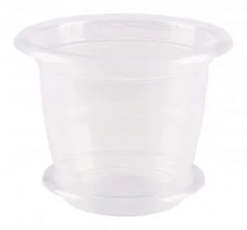 Горшок пластиковый для орхидей, прозрачный, 15,5х15,5х12,3см, 1л; Россия