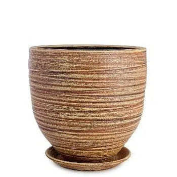 Горшок керамический Модерн бутон 1 бежевый 20х20см, 4л ; Россия