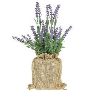 Цветок искусственный в кашпо Лаванда 25,5см, сиреневый