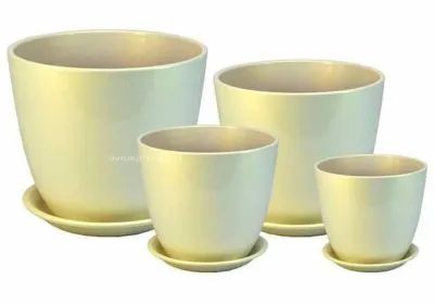 Горшок керамический Бутон глянец металл 490998 (2-й из набора), 15х15см, 2л; Россия фото в интернет-магазине Флоранж