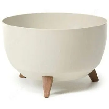 Кашпо пластиковое Roma на ножках, кремовый, 40*h25см, 17,5л; Польша