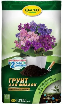 Грунт Цветочное счастье для фиалок, 2,5л; Фаско фото в интернет-магазине Флоранж