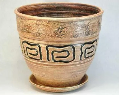 Горшок керамический Весна, бежевый, 20х17см, 3л;  Россия фото в интернет-магазине Флоранж