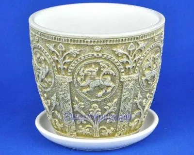 Горшок керамический Бутон былина оливка, 17,5х15,5см, 2,15л; Россия фото в интернет-магазине Флоранж