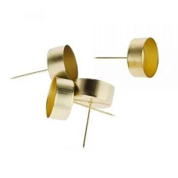 Подсвечник для чайных свечей для композиции, 4см (металл) (4шт. в наб.) золото