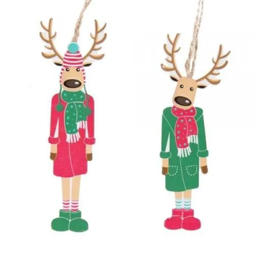 Елочное украшение "Олень" (дерево), 14.5см фото в интернет-магазине Флоранж