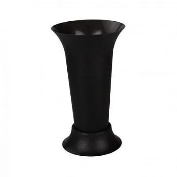 Вазон для цветов пластиковый под срезку, черный, 18,5х31см, 3л; Россия