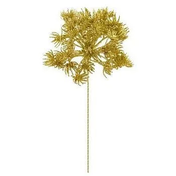 Ветка с глиттером на вставке, H23см, золотой