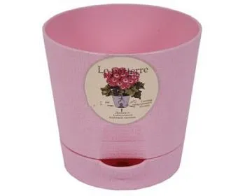 Кашпо пластиковое Классик, розовое, 0,7л; Россия