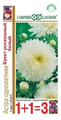 Астра Букет роскошный белый (цветной пакет) 0,5г; Гавриш фото в интернет-магазине Флоранж