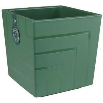 Кашпо пластиковое Квадро, нефритовое, 16х16см, 3,3л; Россия
