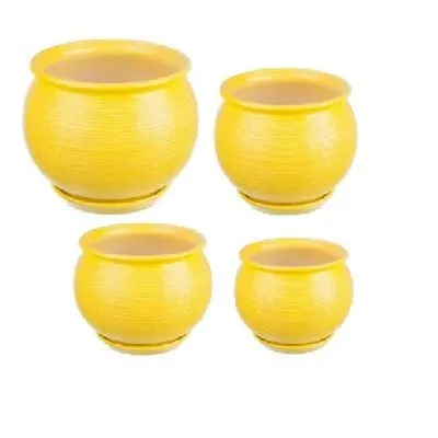 Горшок керамический Радуга (1-й из набора), желтый, 29х23,7см, 11л; Россия фото в интернет-магазине Флоранж