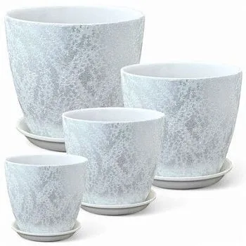 Горшок керамический Бутон Шелк 738779 (3-й из набора), 18х18см, 3,8л; Россия