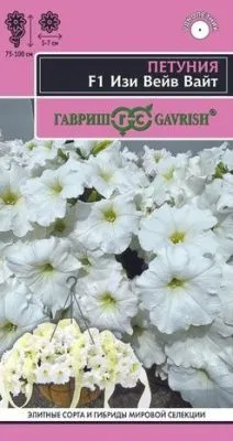 Петуния суперкаскадная Изи Вейв вайт (цветной пакет) 4шт; Гавриш фото в интернет-магазине Флоранж