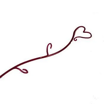 Опора для орхидей Сердце, розовый, 55см