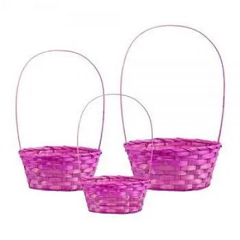 Корзина плетеная 885795 (№3 из 3шт.), (бамбук), 27х21xH10/38см