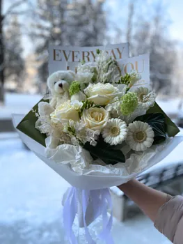 Букет Белая нега , состав , цвет букета , подходит 