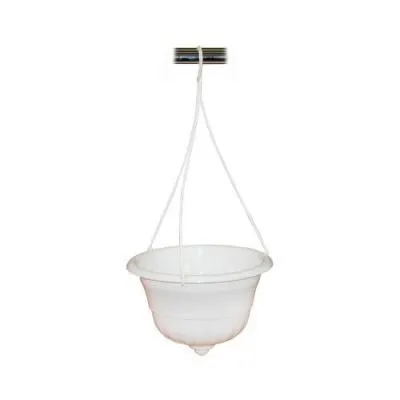 Горшок пластиковый подвесной Грация, белый, 27х19см, 4,5л; Россия фото в интернет-магазине Флоранж