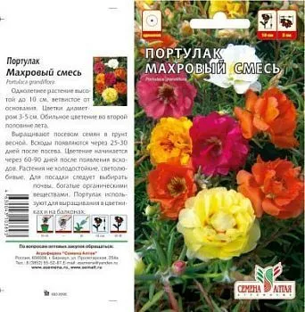 Портулак Махровая Смесь (цветной пакет) 0,1г; Семена Алтая