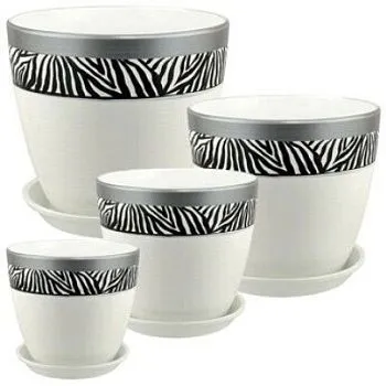 Горшок керамический Бутон Роспись 704309 (4-й из набора) 21х21см, 5,4л; Россия