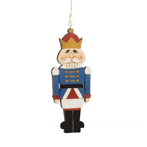 Елочное украшение "Щелкунчик" (дерево), 5х12.5см синий фото в интернет-магазине Флоранж