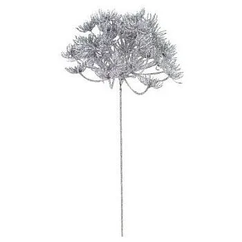 Ветка с глиттером на вставке, H23см, серебряный