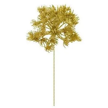 Ветка с глиттером на вставке, H23см, золотой