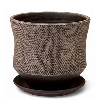 горшок Лен цилиндр 19х18см, 3,2л венге/Корона