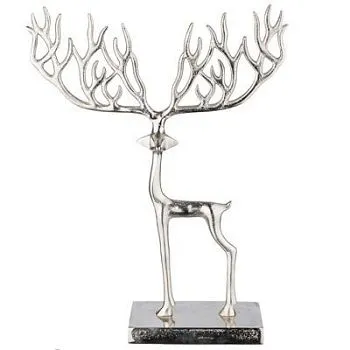 Фигура Олень (металл), 24,5x7,5xH33см, серебро