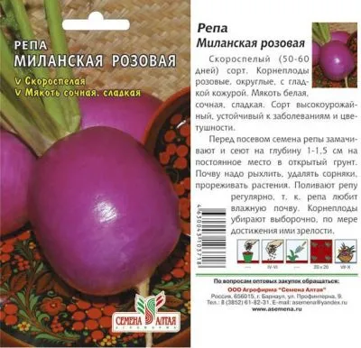 Репа Миланская Розовая (цветной пакет) 1г; Семена Алтая фото в интернет-магазине Флоранж