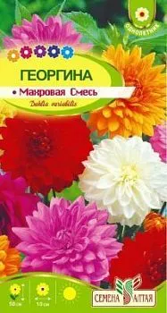 Георгина Махровая смесь окрасок (цветной пакет) 0,2г; Семена Алтая