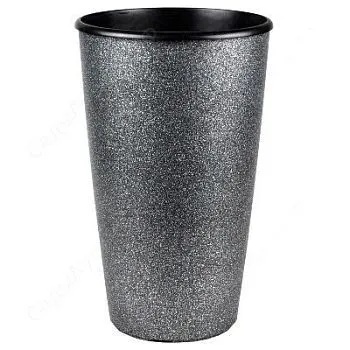 Горшок пластиковый Конус, серебряный, 35х60см 18л; Россия