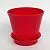 Горшок пластиковый Лотос, красный, 18,5х16см, 2,5л; Россия