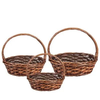 Корзина плетеная 883012 (№3 из 3шт.), (ива), 55х44хH18x48см фото в интернет-магазине Флоранж