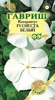 Катарантус Сиеста белый F1  (цветной пакет) 7шт; Гавриш