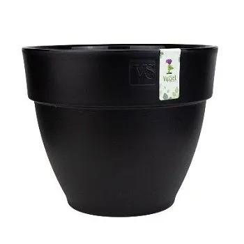 Горшок пластиковый Лори, 21х17,2см, черный, 4л; Сады Аурики