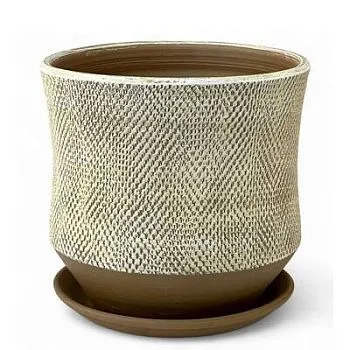 горшок Лен цилиндр 19х18см, 3,2л бежевый/Корона