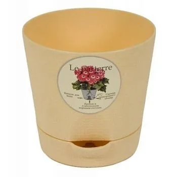 Кашпо пластиковое Классик, бежевое,  2,8л; Россия