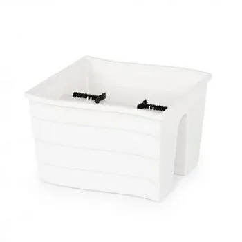 Кашпо пластиковое на перила малое, 29х29х20см, 10л, белое; Альтернатива