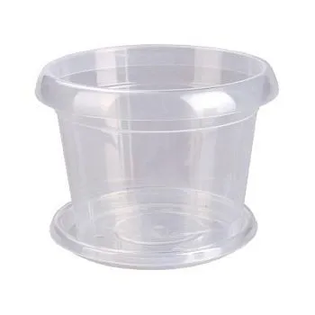 Горшок пластиковый для орхидей, прозрачный, 13х10см, 0,8л; Россия