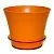 Горшок пластиковый Лотос, оранжевый, 18,5х16см, 2,5л; Россия