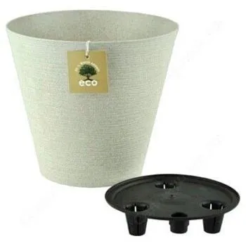 Горшок пластиковый Эко Конус, слоновая кость, 22,5х20см, 5,2л; Россия