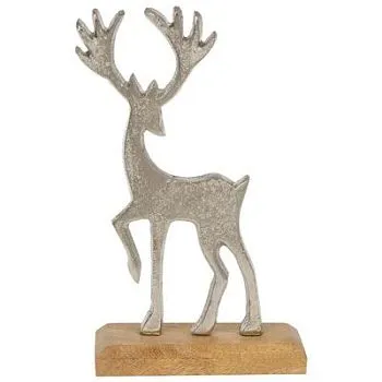 Фигура Олень (металл), 12,5х5хH21см, серебро